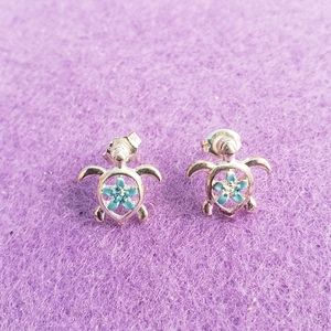 Sterling silver turtle earrings